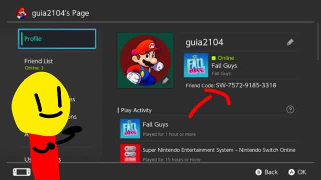 Here's a friend code on Nintendo