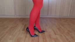 Jana shows her BigTree stiletto pumps shiny anthrazit metallic 11