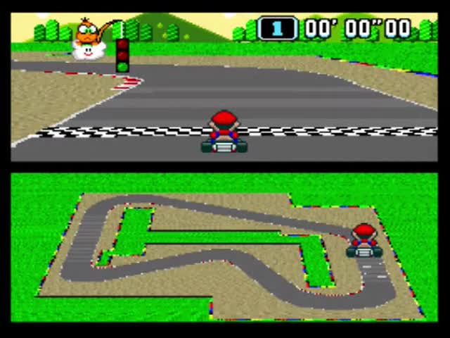 Super Mario Kart SNES Gameplay - Mario Circut 1