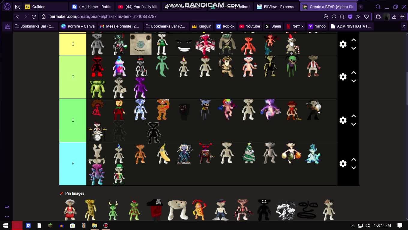 BEAR Alpha Tierlist is probably the peakest thing ever...