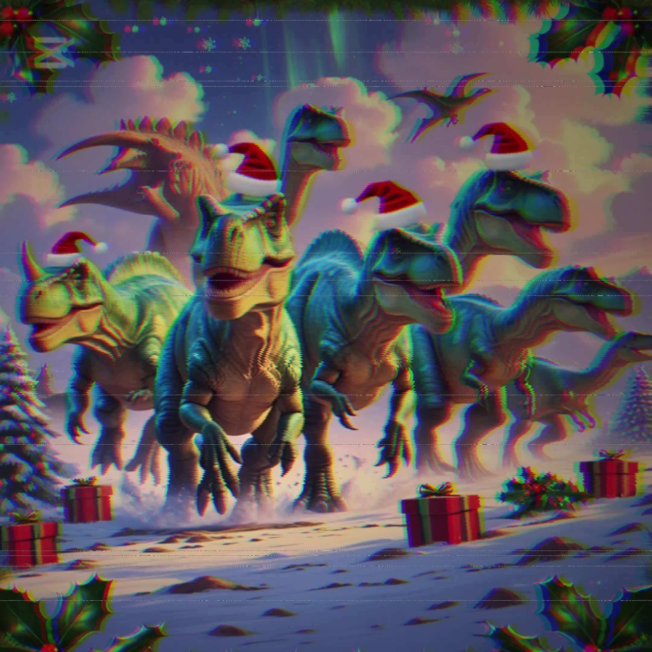 Christmas Dinosaur Stampede (AI Christmas Songs)