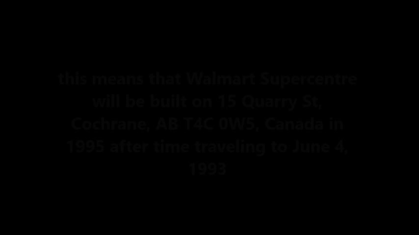 how Walmart Supercentre will look like on 15 Quarry St, Cochrane, AB T4C 0W5, Canada when time trave