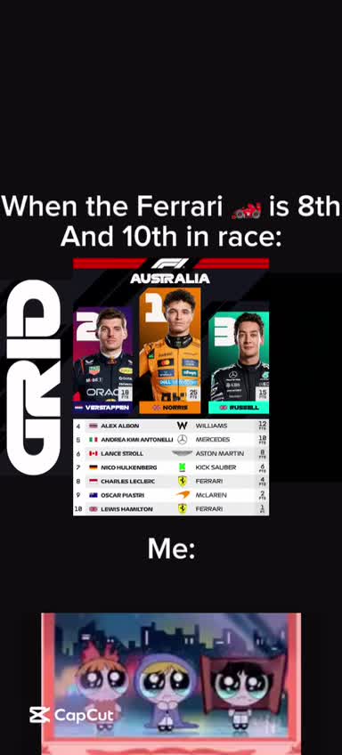 When the Ferrari is 8th and 10th in race