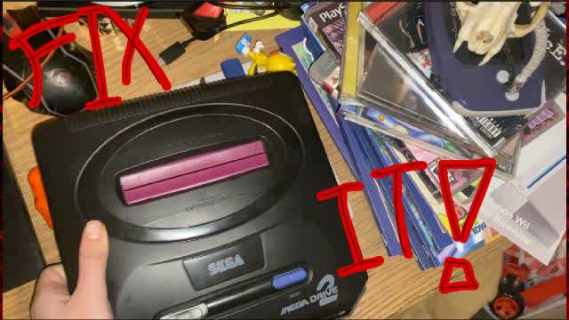 Modding my friends clone sega megadrive from 50hz to 60 so it doesnt run slow as shit
