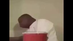 Fat man breaks chair and falls off while eating #minis