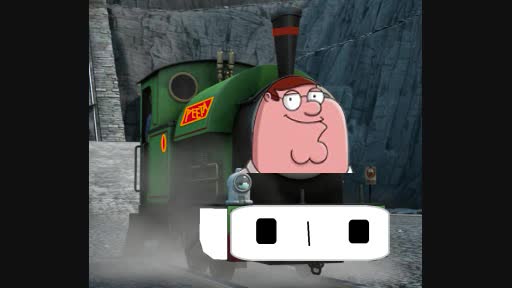 Petah grifin as a thomas the tanken danken character