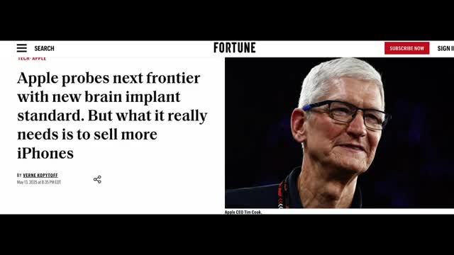IMPORTANT NEWS! APPLE TO BEGIN IMPLANTING BRAIN CHIPS IN HUMANS TO CONNECT THEM WITH THEIR IPHONES!
