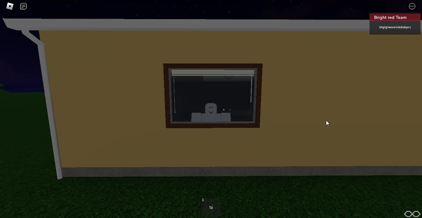 Creepy roblox guy staring out the window