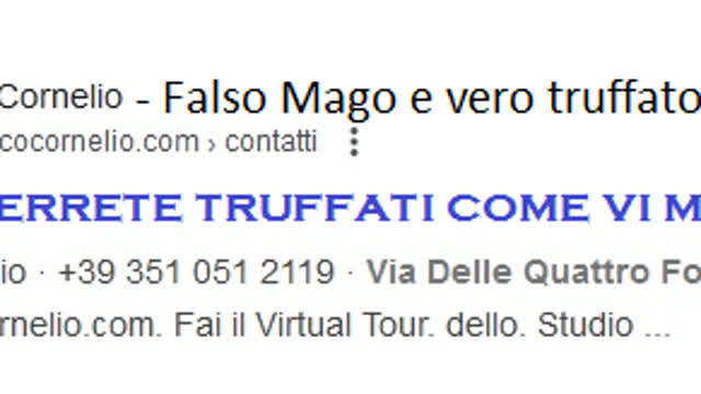 SONO STUDIO ESOTERICO CORNELIO - SONO UN TRUFFATORE INCALLITO, TI RUBO TUTTO IL PATRIMONIO CHE HAI.
