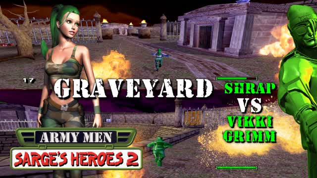 Army Men: Sarge's Heroes 2 - Multiplayer Game - Graveyard (PS2)