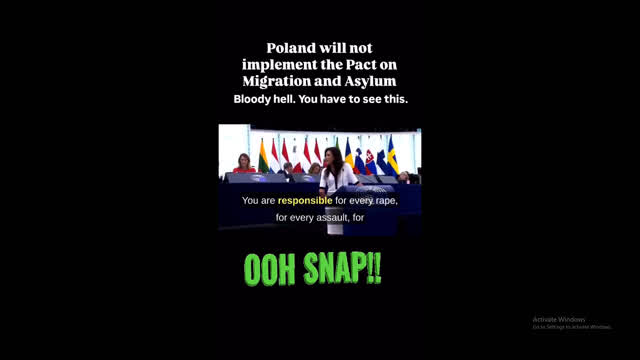 Well done to Poland and that young lady for speaking up for all the citizens of the European Nations