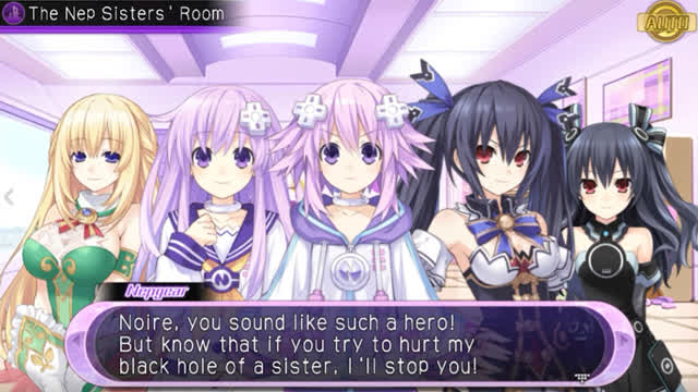 Hyperdimension Neptunia U Action Unleashed - 8. Ch.1 Event Cutscene - The Nep Sister's Room 1