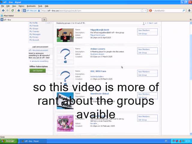 Rant on off---line groups