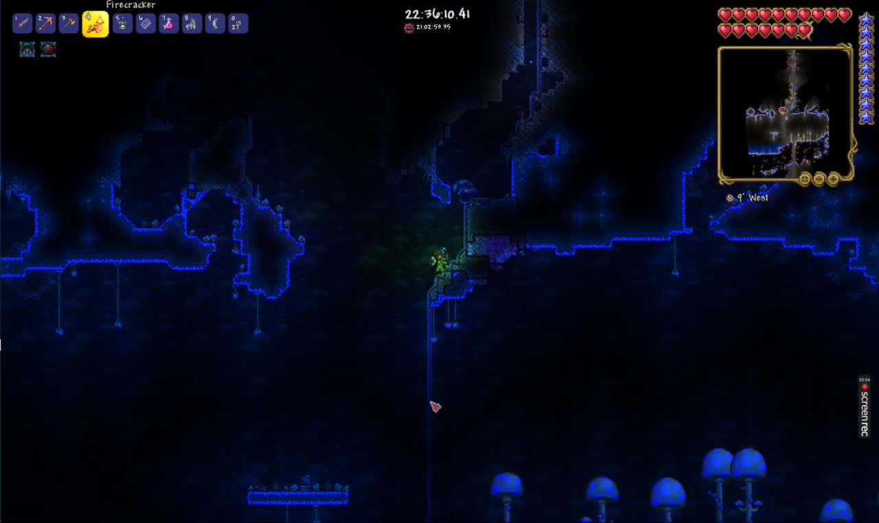 Turns out holes to hell in large worlds take a long time to go down.